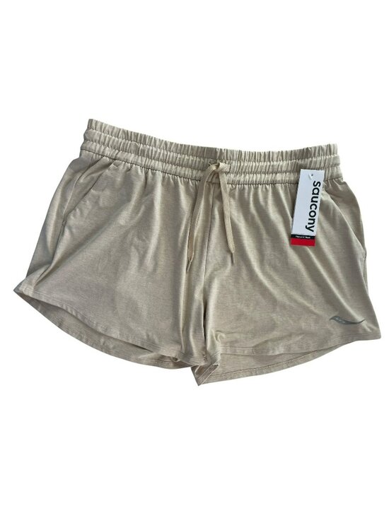 Saucony Pants - Saucony Triumph 3" Shorts Beige Lightweight Recycled Material Women's Size L NWT